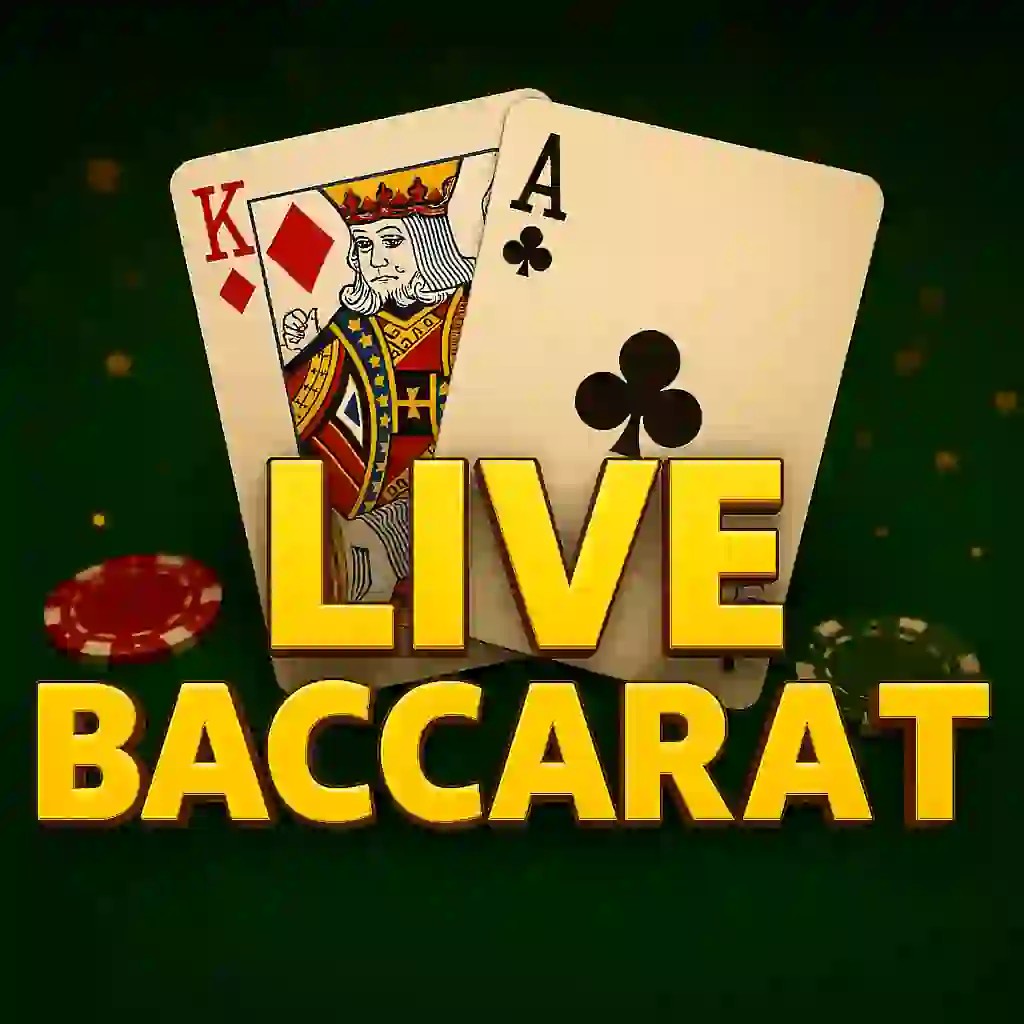 Live Baccarat slot logo by Evolution at GoldBet Casino