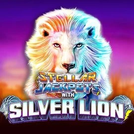 Stellar Jackpots with Silver Lion by Lightning Box Game, showcased at goldbetcasino.eu.com – game logo